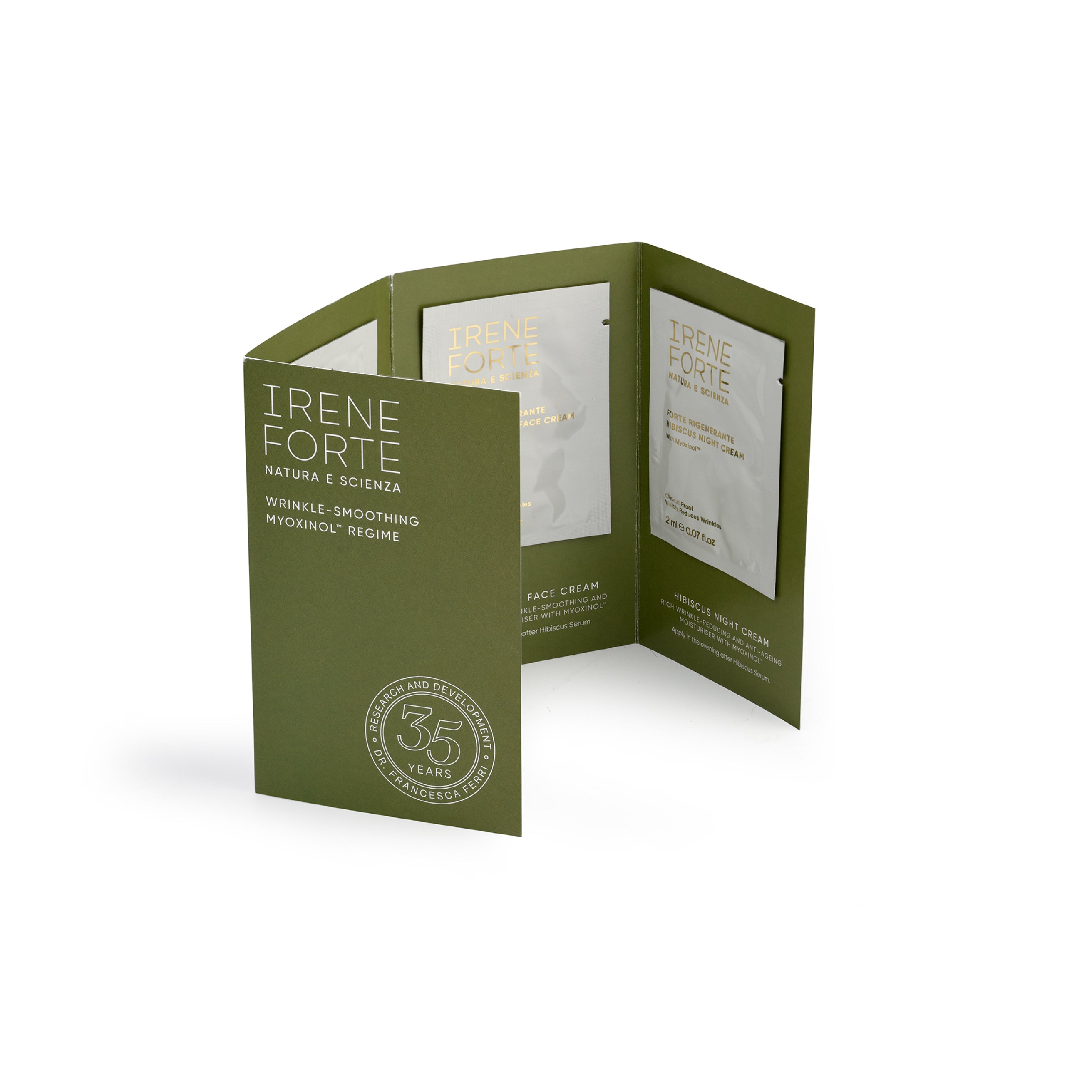 Green skincare product packaging with &