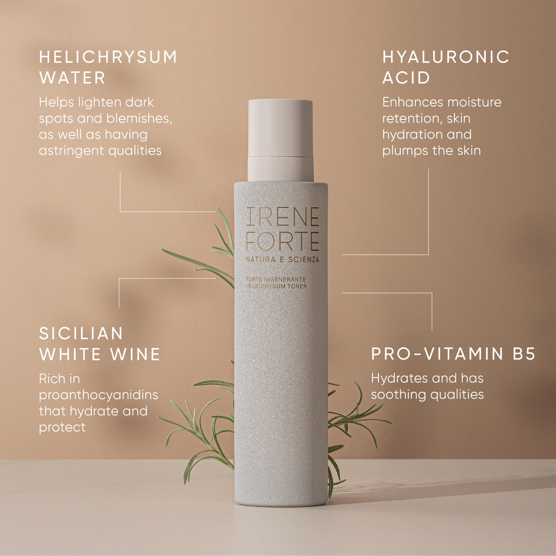 Irene Forte Skincare Helichrysum Hydrating Toner product with packaging on a white background