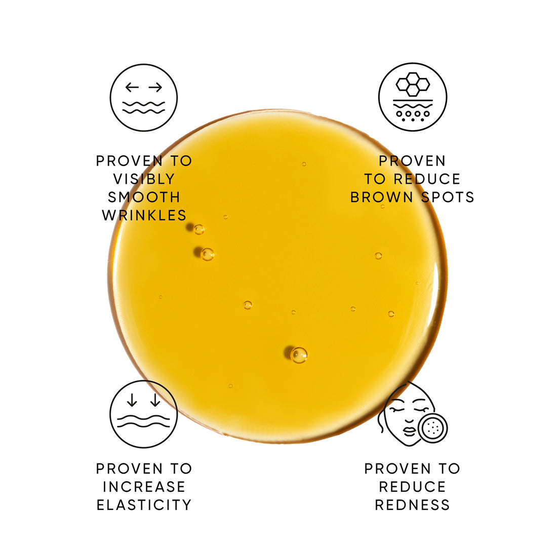 Irene Forte Phytomelatonin Rejuvenating Serum bottle and packaging on a white background with serum swatch texture