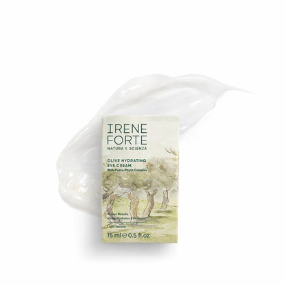 Irene Forte olive hydrating eye cream refill packaging on a white background
