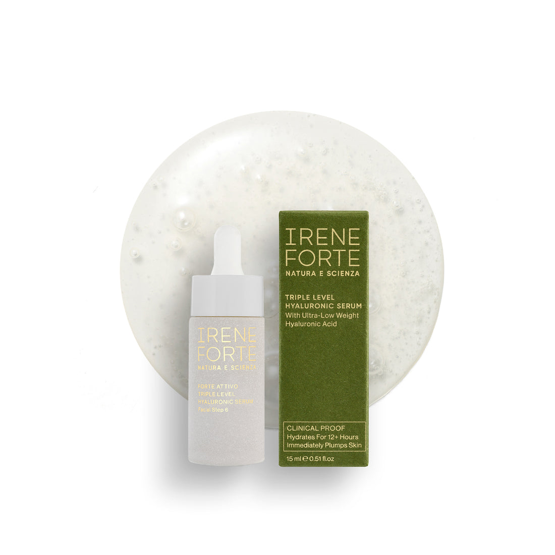 Irene Forte skincare serum bottle and packaging on a white background